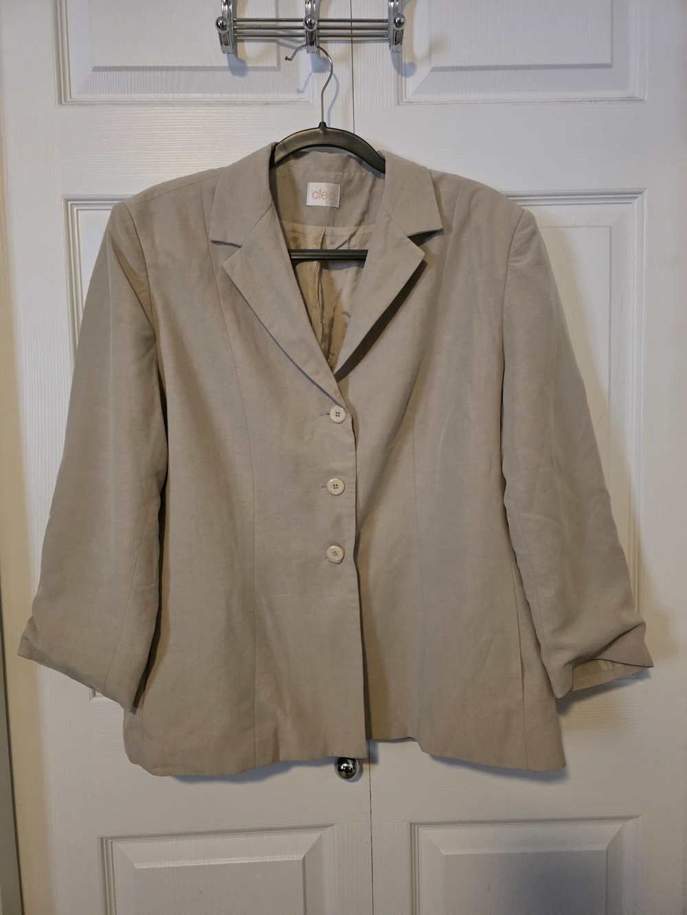 cleo Women's Light Taupe Blazer with Notch Collar